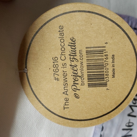 Brownlow Gifts "the answer is chocolate" Pink Ruffled Trim 100% Cott… - Picture 8 of 8